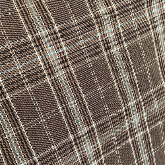 NWOT BCBG MAX AZRIA Brown Plaid Coat with Belt - Picture 7 of 10